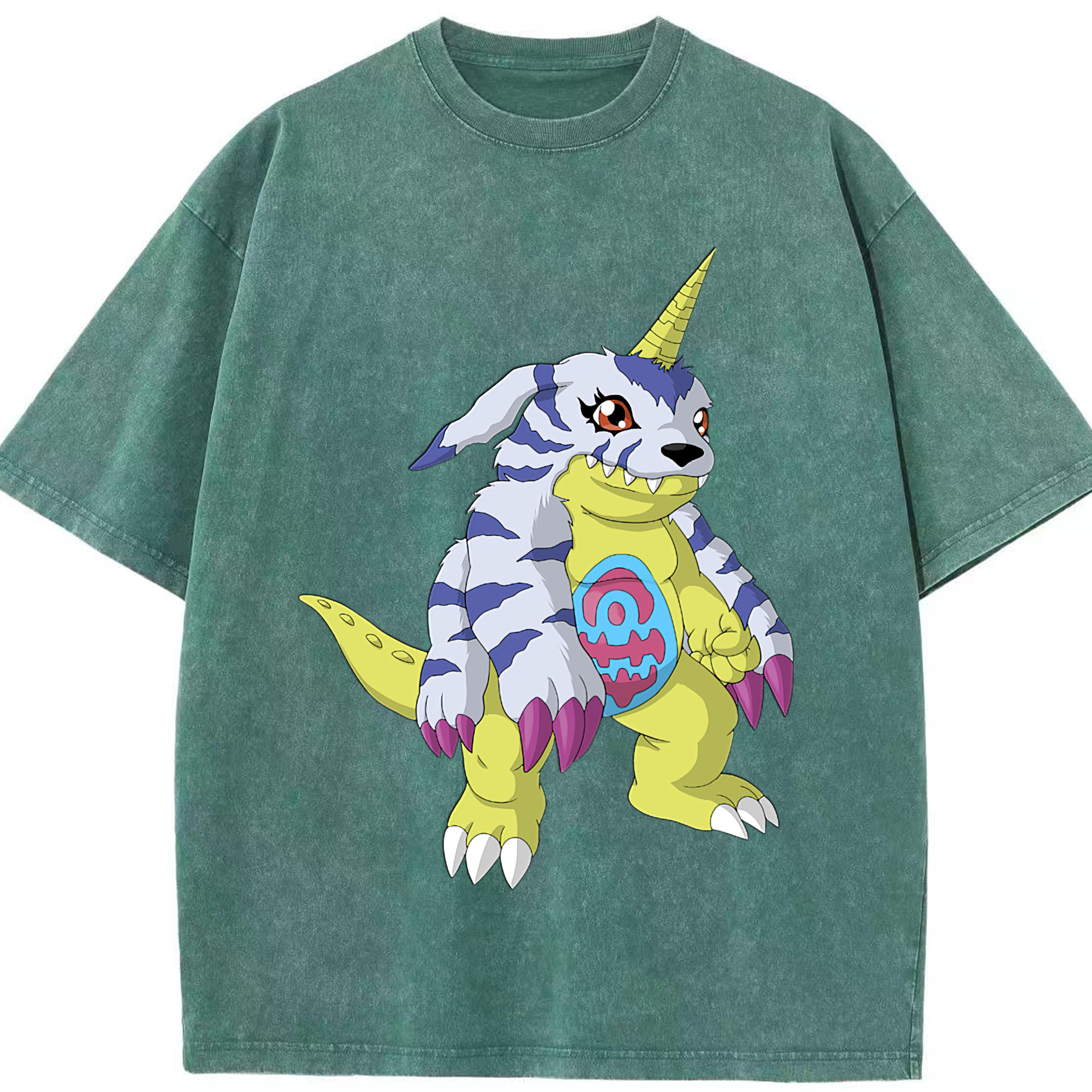 （画像用） Digimon デジタルモンスター/デジモン 綿100% ヴィンテージ風 半袖Tシャツ（フロントプリント）